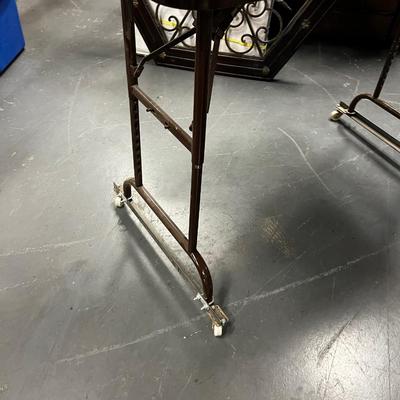  4 Foot Folding Table with Wheels attached