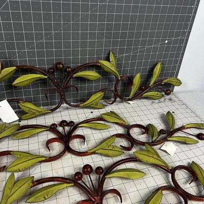 Olive Leave Metal Wall DÃ©cor' NEW (4) 