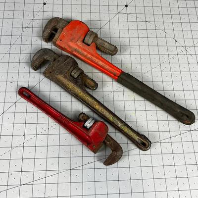 3 Pipe Wrenches 