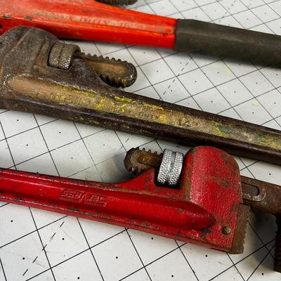 3 Pipe Wrenches 