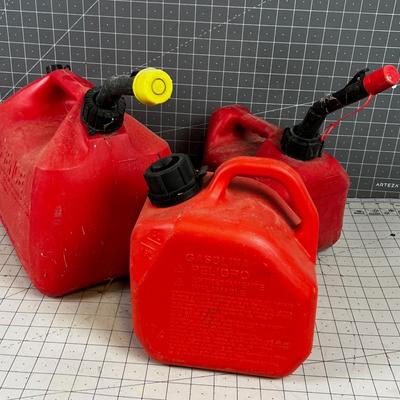 3 Used Gas Cans 