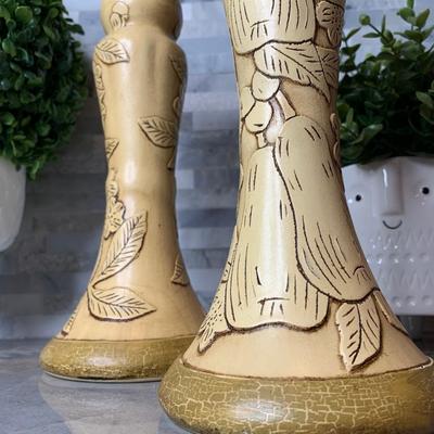 Vintage Candle Holders. Andrea By Sadek Candlestick Holders. 1980s Candle Holders. Pair of Candlestick Holders