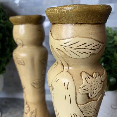 Vintage Candle Holders. Andrea By Sadek Candlestick Holders. 1980s Candle Holders. Pair of Candlestick Holders