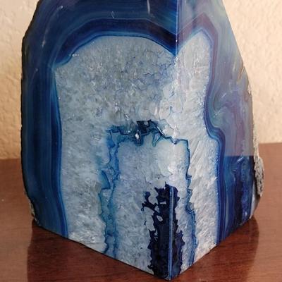 Beautiful Blue Geode Bookends