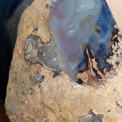 Beautiful Blue Geode Bookends