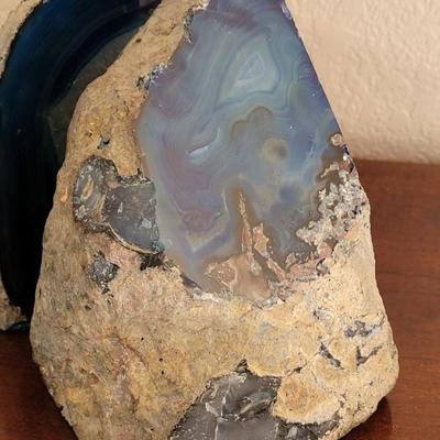 Beautiful Blue Geode Bookends