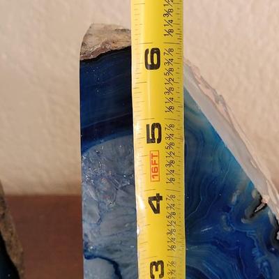 Beautiful Blue Geode Bookends