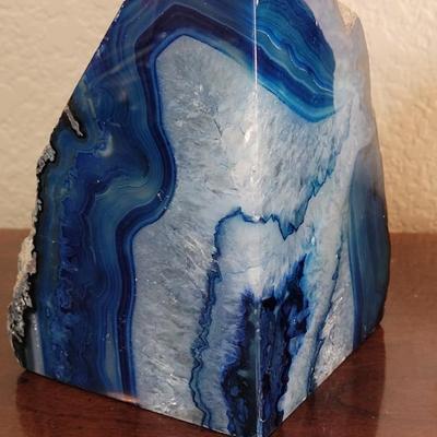 Beautiful Blue Geode Bookends
