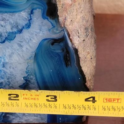 Beautiful Blue Geode Bookends