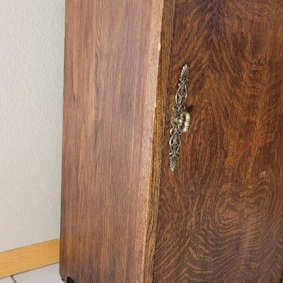 Antique Tiger Oak Sheet Music Cabinet