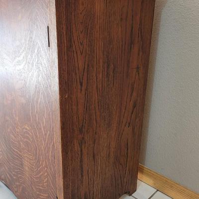 Antique Tiger Oak Sheet Music Cabinet