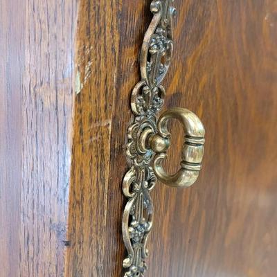 Antique Tiger Oak Sheet Music Cabinet