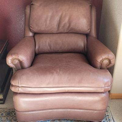 Leather Chair with Brass Tack Trim