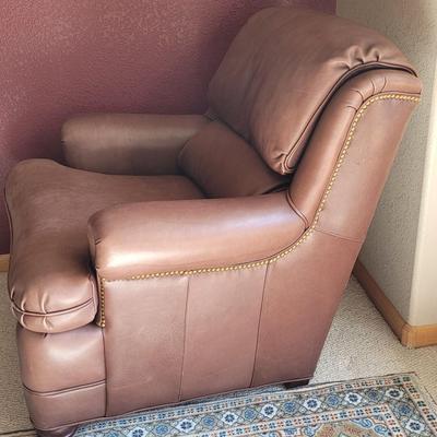Leather Chair with Brass Tack Trim