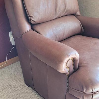 Leather Chair with Brass Tack Trim