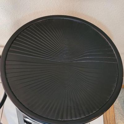 (2) Black Mid Century Stools