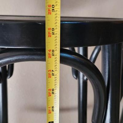 (2) Black Mid Century Stools