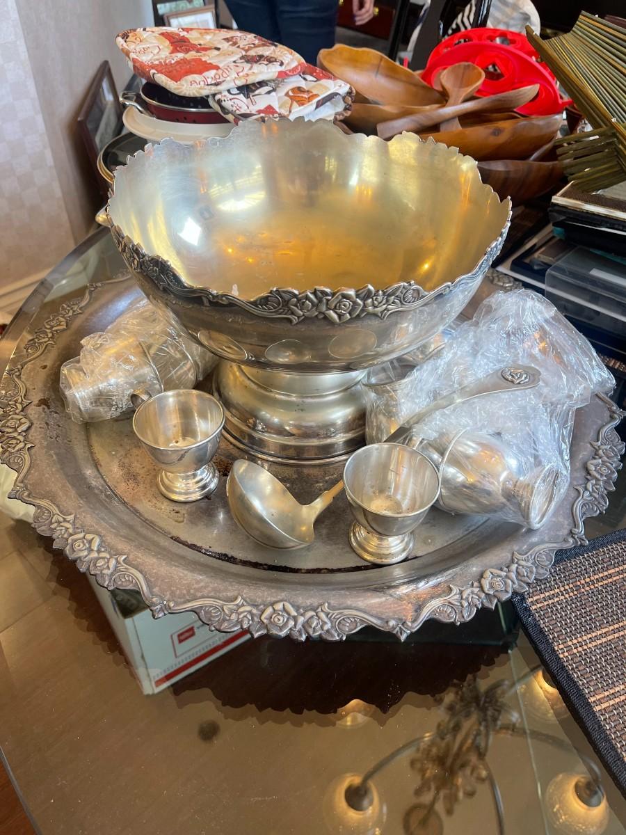 NICKLE SILVER PUNCH BOWL SET