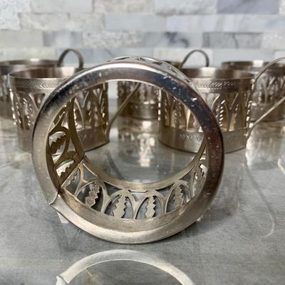 Russia stakan vintage glass holder ,Soviet vintage podstakannik Set of 6