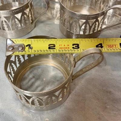 Russia stakan vintage glass holder ,Soviet vintage podstakannik Set of 6