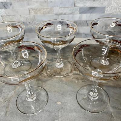 Mid-Century Homer Laughlin â€œGolden Wheatâ€ Champagne glasses | mcm