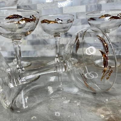 Mid-Century Homer Laughlin â€œGolden Wheatâ€ Champagne glasses | mcm