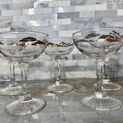 Mid-Century Homer Laughlin â€œGolden Wheatâ€ Champagne glasses | mcm