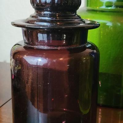 Vintage Multicolored Glass Cannister Set