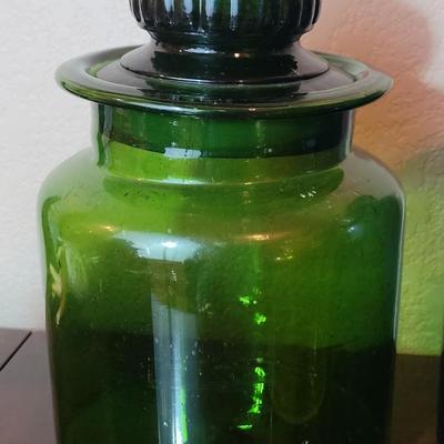 Vintage Multicolored Glass Cannister Set