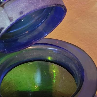 Vintage Multicolored Glass Cannister Set