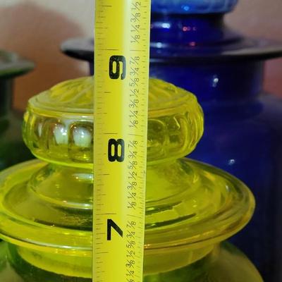 Vintage Multicolored Glass Cannister Set