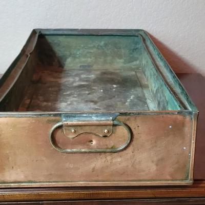 Vintage Double Handle Copper Large Tray