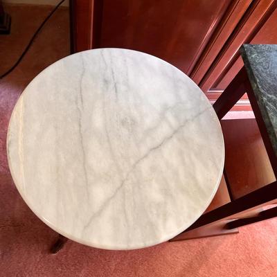 2 Marble Top Occasional End Side Tables