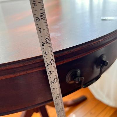 Vintage Mahogany Drum Table w/ Drawer