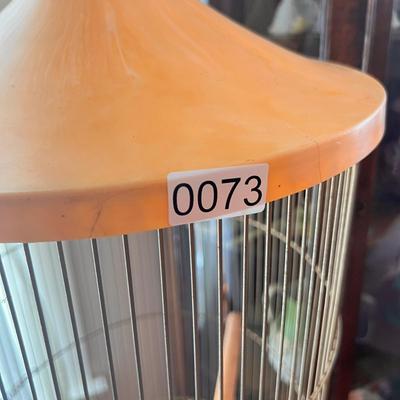 Vintage MCM Plastic Metal Tall Tripod Bird Cage