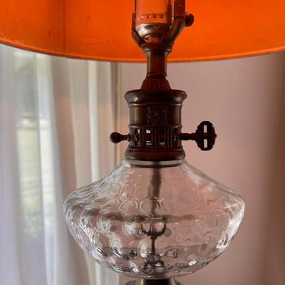 Pair Vintage Cut Glass Lamps