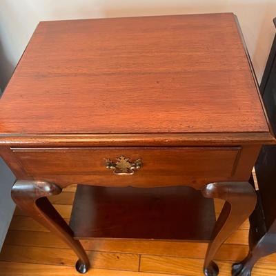 2 Vintage End Side Tables - Queen Anne, Chippendale