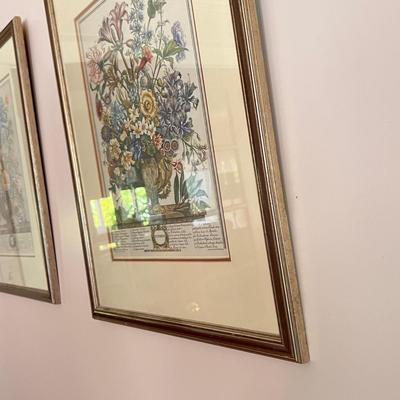 2 Vintage Framed Robert Furber Prints 19"x26"