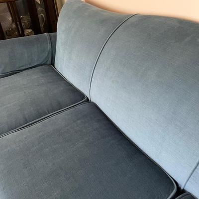 Vintage Light Blue Camelback Sofa Couch