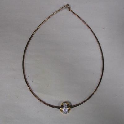 18KT Gold Over Sterling Silver Genuine Diamond Accent Necklace Stamped .925