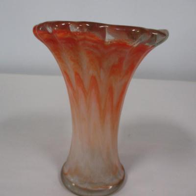 Hand Blown Orange Vase