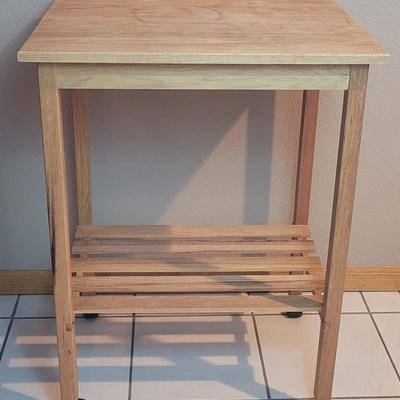 Solid Wood Kitchen Cart on Wheels
