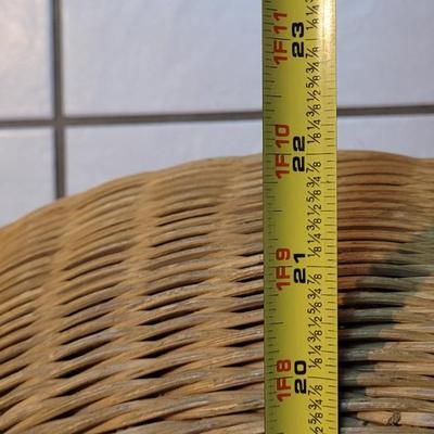 Mid Century Wicker Stool or Ottoman