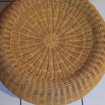 Mid Century Wicker Stool or Ottoman