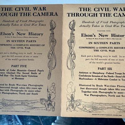 The Civil War Through The Camera: Elson's New History In Sixteen Parts w/photos Rare find!!