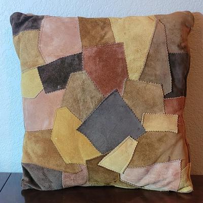 Vintage Leather Patchwork Pillow