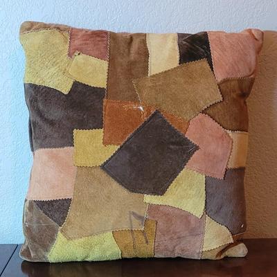 Vintage Leather Patchwork Pillow