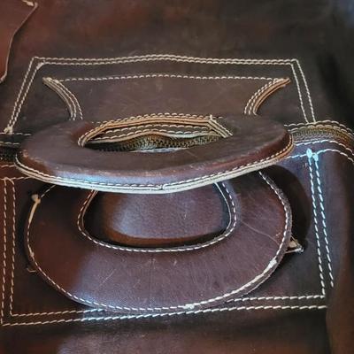 Vintage Unique Leather Duffle Bag