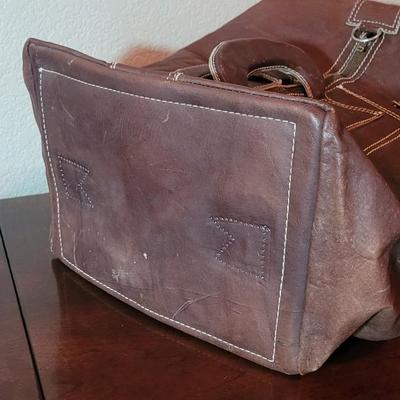 Vintage Unique Leather Duffle Bag