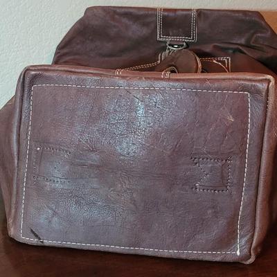 Vintage Unique Leather Duffle Bag